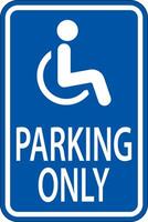 Accessible Parking Sign On White Background vector