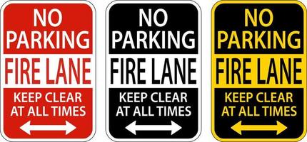 Fire Lane Keep Clear At All Times Sign On White Background vector