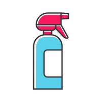 Spray bottle color icon. Dump sprayer for hair. Hairdressing instrument. Professional hairstyling. Hairstylist accessory. Hair moisturizing during haircut. Isolated vector illustration