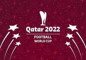 qatar cup world 2022. fondo de fútbol abstracto, bandera de la copa del mundo. ilustración vectorial símbolo de la competición de fútbol. vector