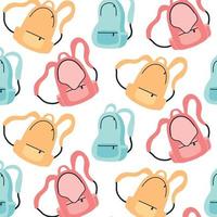 Hand-drawnpattern with backpacks School pattern. Children's pattern with a school bag. Vector illustration.