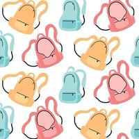 Hand-drawnpattern with backpacks School pattern. Children's pattern with a school bag. Vector illustration.