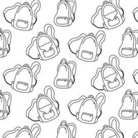 patrón dibujado a mano con mochilas. patrón escolar. patrón de los niños con un estilo bag.doodle escuela. vector