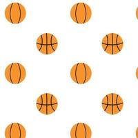 Pattern with a basketball. Hand-drawn basketball pattern. Vector illustration.