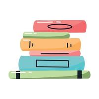 Stack of Books in cartoon style. A Stack of Books, textbooks, notepads for reading. Vector illustration.