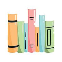 Stack of Books in cartoon style. A Stack of Books, textbooks, notepads for reading. Vector illustration.