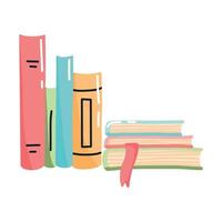 Stack of Books in cartoon style. A Stack of Books, textbooks, notepads for reading. Vector illustration.