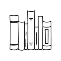 Stack of Books in doodle style. A Stack of Books, textbooks, notepads for reading. Vector illustration.