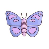 dibujo de una mariposa. ilustración plana vectorial. icono, pegatina. vector