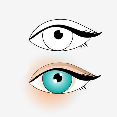 Drawing of an open eye. Vector flat illustration. Icon, sticker. Coloring  page. 7487569 Vector Art at Vecteezy