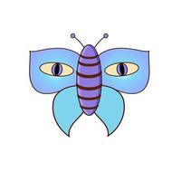 Vector drawing of a butterfly. Vector flat illustration.  Icon, sticker.  Cartoon illustration.