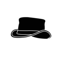 silueta de sombrero de caballero. elemento de diseño de icono en blanco y negro sobre fondo blanco aislado vector