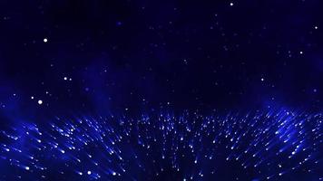 animación de fondo de partículas abstractas en el cielo azul de la noche oscura