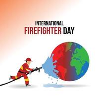 International Firefighters' Day. May 4. Holiday concept. Template for background, banner, card, poster with text inscription. Vector EPS10 illustration