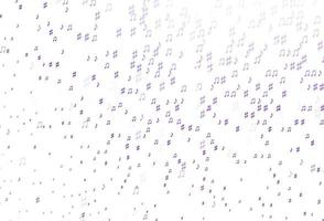 Light Purple vector template with musical symbols.