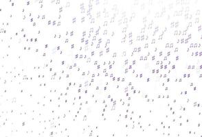 Light Purple vector template with musical symbols.