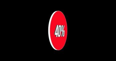 Banner de super venda animado 3D com 40% de desconto. banner de compras com desconto de oferta especial. canal alfa. video