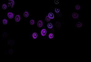 Dark Purple vector background with bubbles.