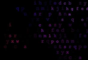 Dark purple vector layout with latin alphabet.