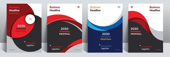 Business Proposal Catalog Cover Design Template adept to Multipurpose Project vector