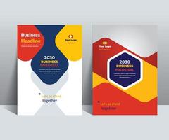 Orange Blue Business Proposal Catalog Cover Design Template vector