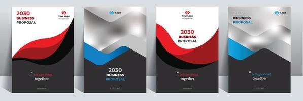 Business Proposal Catalog Cover Design Template adept to Multipurpose Project vector