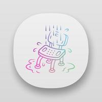 Shower chair app icon. Device for physically disabled people. Paralyzed patient personal hygiene equipment. UI UX user interface. Web or mobile applications. Vector isolated illustrations