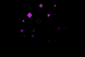 Telón de fondo de vector púrpura oscuro con líneas, círculos, rombos.
