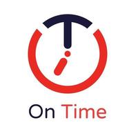 Simple on time logo vector