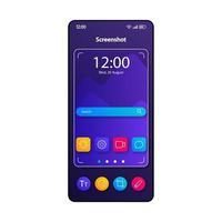 Screenshot taking tool smartphone interface vector template. Mobile app page color design layout. Camera display capturing software screen. Flat UI for application. Focus finder phone display
