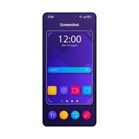 Screenshot taking tool smartphone interface vector template. Mobile app page color design layout. Camera display capturing software screen. Flat UI for application. Focus finder phone display