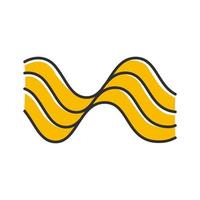Wavy sound lines color icon. Music rhythm, melody wave. Soundtrack playing waveform. Synergy, energy flow sign. Vibration, noise amplitude yellow curve. Isolated vector illustration