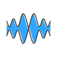 Sound, audio wave color icon. Vibration, noise amplitude. Music rhythm frequency. Radio signal, voice recording logo. Energy flow wavy lines. Sonic waveform, soundwave. Isolated vector illustration