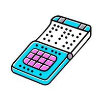 icono de color del teléfono inteligente con impresión braille. teléfono con braille, pantalla táctil, pantalla. gadget para ciegos, avance tecnológico. teléfono móvil orientado a la ceguera. ilustración vectorial aislada vector