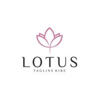 Lotus flower Luxury Logo design vector template Linear style. Fashion Health Fitness Garden Logotype concept icon.
