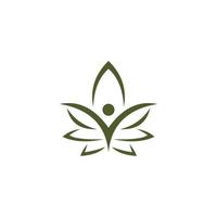 Healthy People and Cannabis Leaf logo design vector