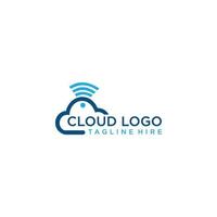 Cloud Technology logo design template. vector illustration