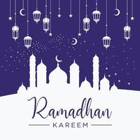 ramadhan kareem fondo mezquita logotipo plantilla vector icono símbolo ilustración diseño