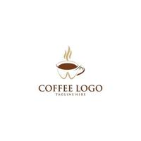 coffee and tea glass logo design concept template vector