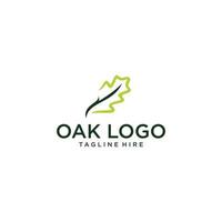 simple oak leaf logo concept for business, farming, ecology and golf company with out line, elegant and minimalist styles
