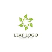 iconos de vector de diseño de logotipo de hoja verde