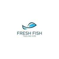 Fish in water Logo design vector template. Seafood restaurant shop store Logotype concept icon.