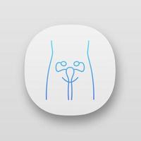 Healthy women reproductive system app icon. Human organ in good health. Fertility. Wholesome women health. UI UX user interface. Web or mobile applications. Vector isolated illustrations