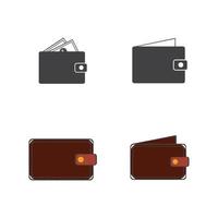 set of wallet money vector