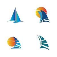 sailing logo vector icon concept illustration design template