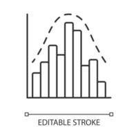 Histogram linear icon. Diagram. Business trade info. Financial analytics. Statistics data visualization. Thin line illustration. Contour symbol. Vector isolated outline drawing. Editable stroke