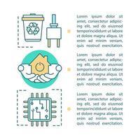 plantilla de vector de página de artículo de casa inteligente. automatización del hogar. folleto, revista, elemento de diseño de folleto con cuadros de texto. diseño de impresión. domótica ilustraciones conceptuales con espacio de texto