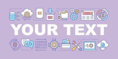 Big data word concepts banner. Technical support. Presentation. Digital technology. Programming. Software development. Isolated lettering typography idea with linear icons. Vector outline illustration