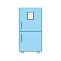 Fridge color icon. Refrigerator. Freezer. Kitchen appliance. Isolated vector illustration