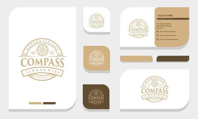 Creative Compass Concept Logo Design Template. logo and business card